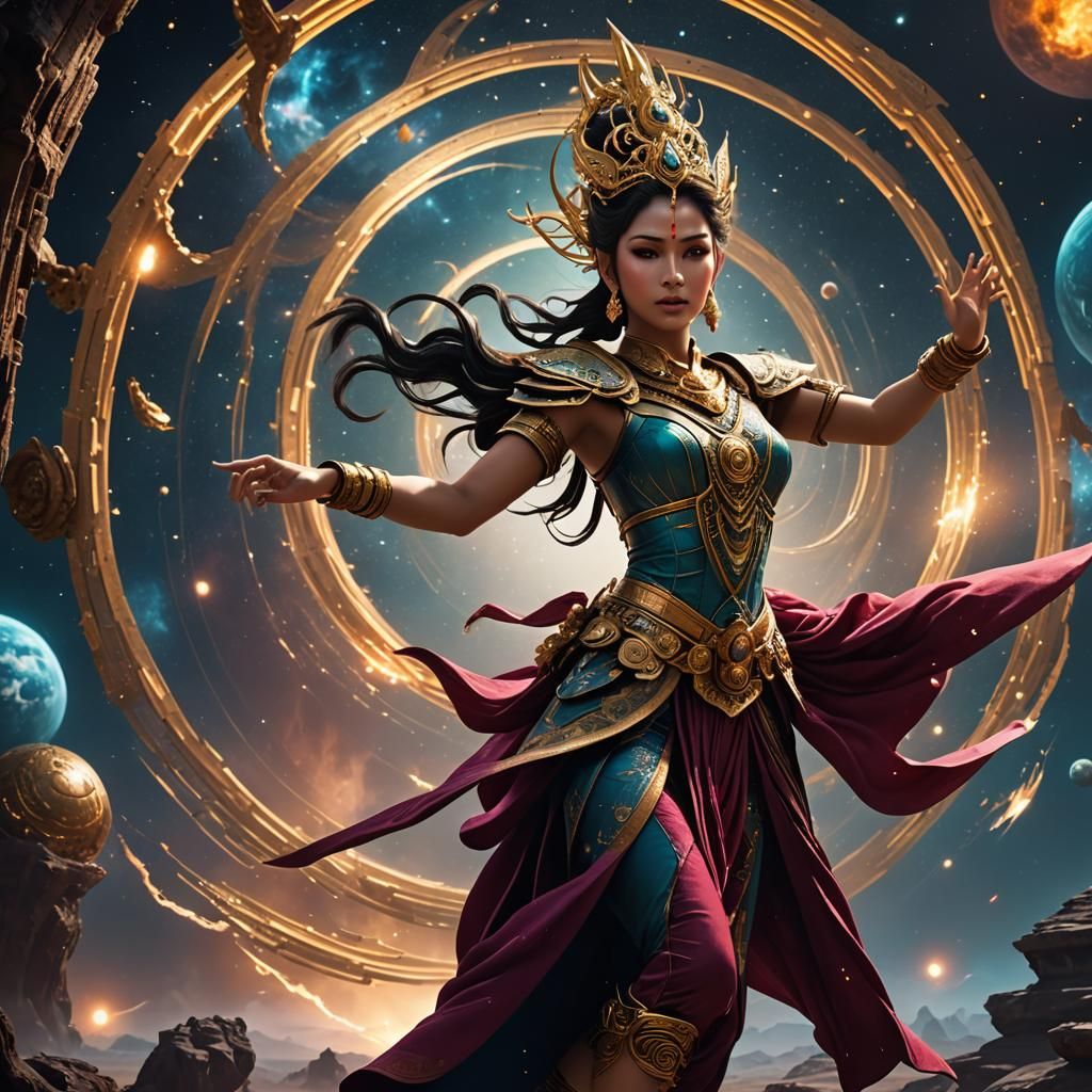 Apsara's Dance: A Fantastical Space Art Concept