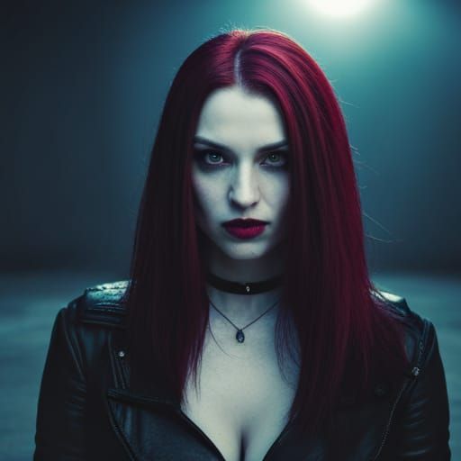 Stunning Goth Woman in Colorpop Style