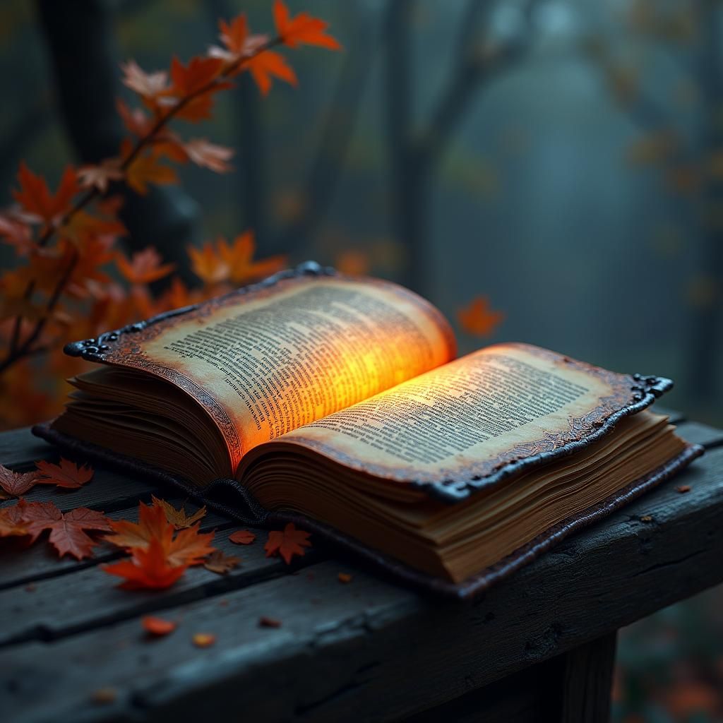 Ancient Book in Autumnal Fantasy Art