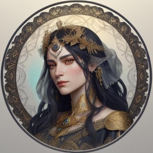 Arachne Portrait in Ornate Mythical Attire