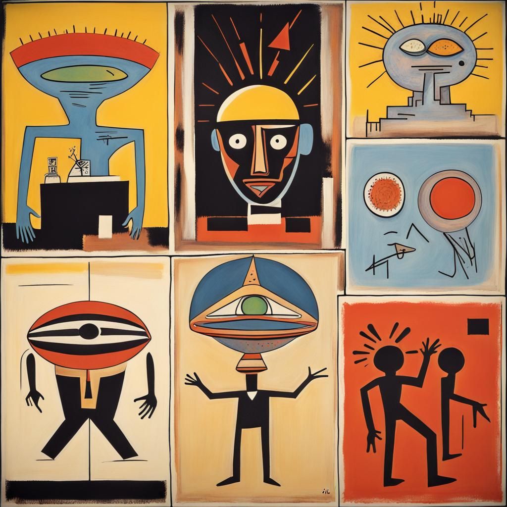 UFO in Abstract Cubist Style