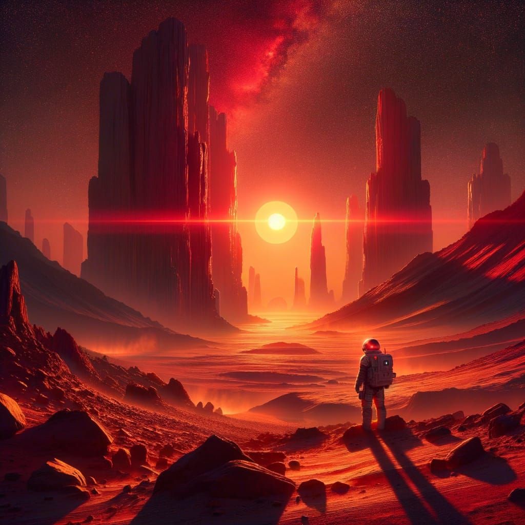 Martian Sunset: A Sci-Fi Digital Art Masterpiece