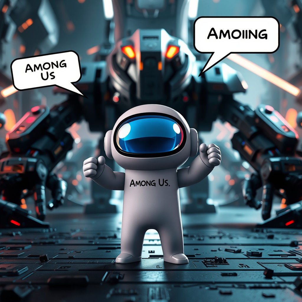 Heroic Among Us Character in Sci-Fi Mech Environment