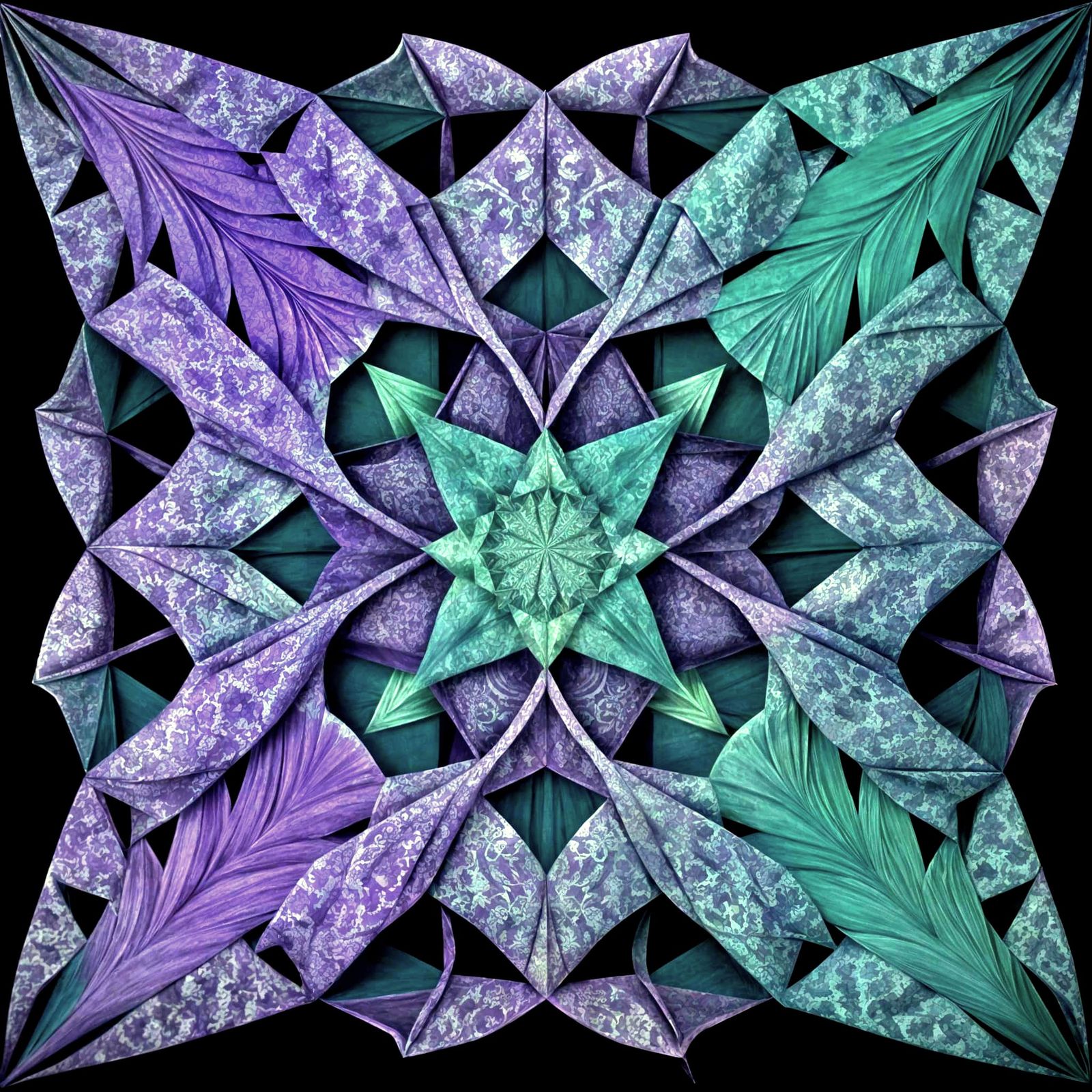 Surreal Bioluminescent Fabric Unfolds in Celestial Geometry