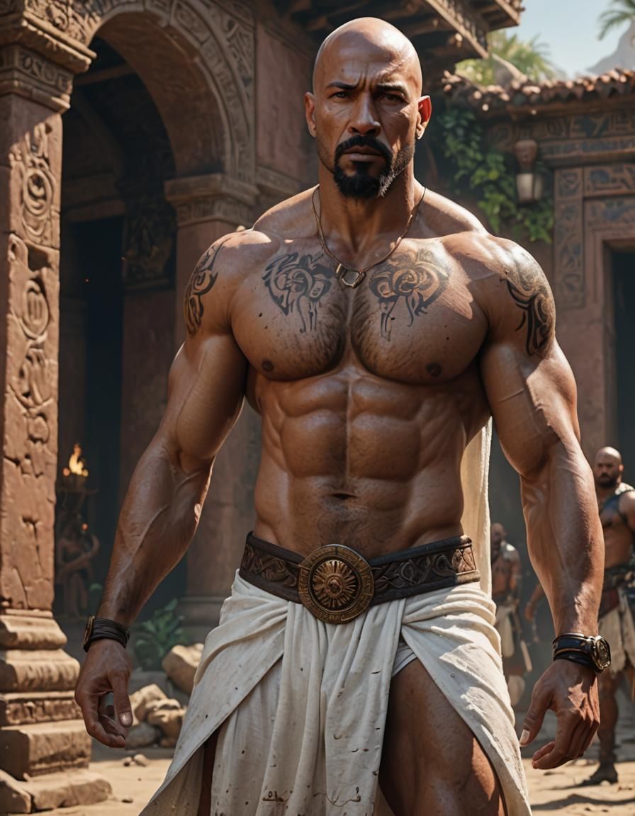 Muscular Latino Man in Loincloth: Fantasy Concept Art