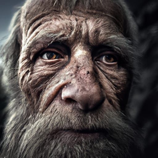 Neanderthal Portrait in Ambient Light