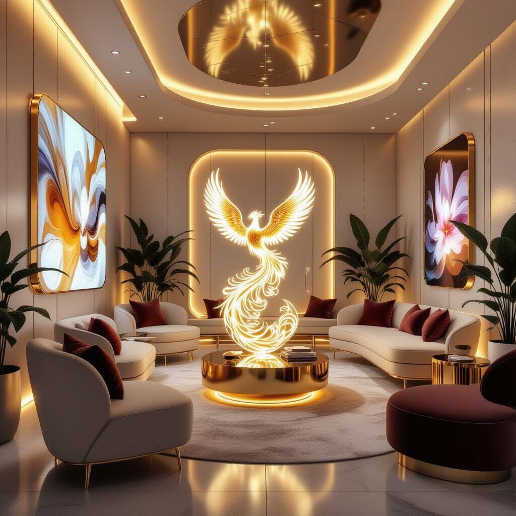 Futuristic Luxury Interior Design in Golden Hour