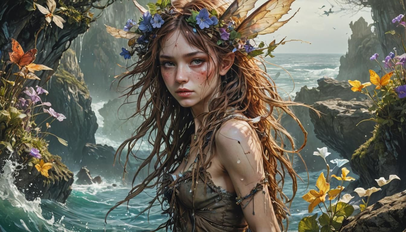 Giants Drowning Fairies in Irish Ocean, Anime Style