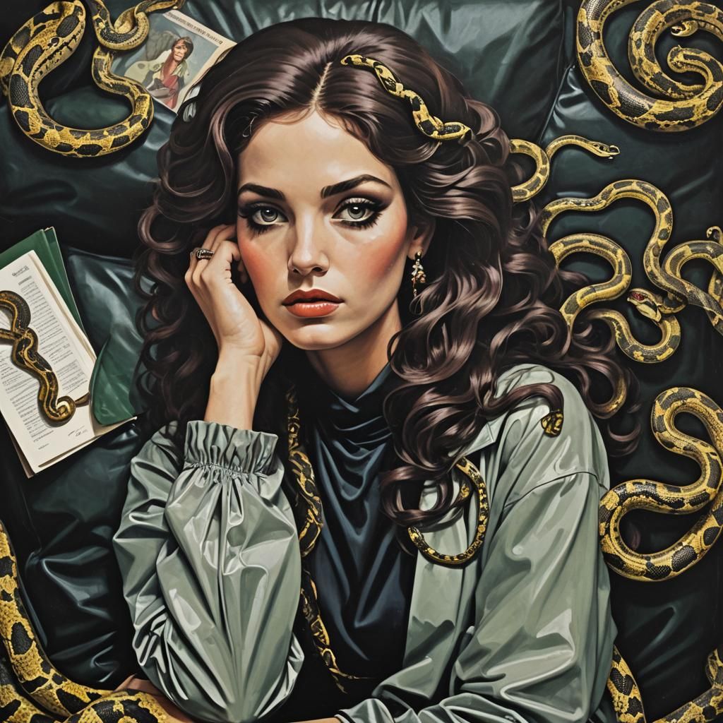 Medusa Reads: 1960s Pop Art Vogue Portrait