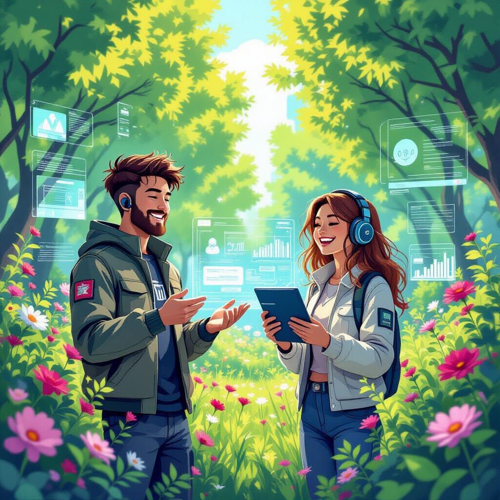 Cyberpunk Duo Builds Future Virtual Website in Sky Garden