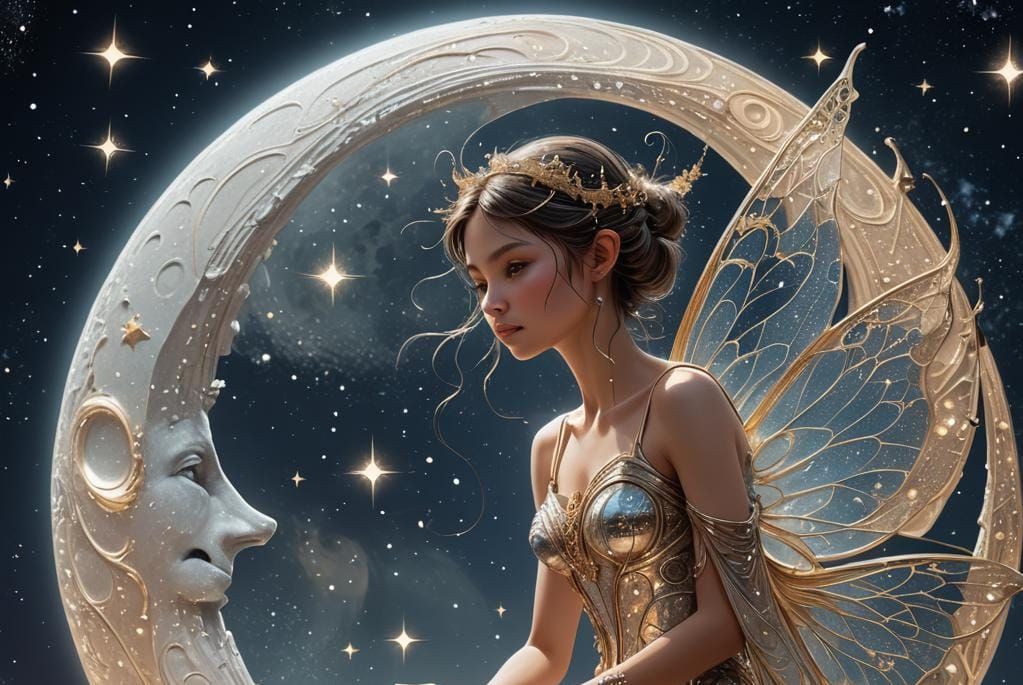 Fairy on the Moon in LightWave 3D