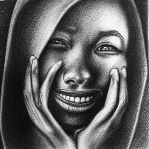 Serene Demise: Hyperdetailed Charcoal Drawing