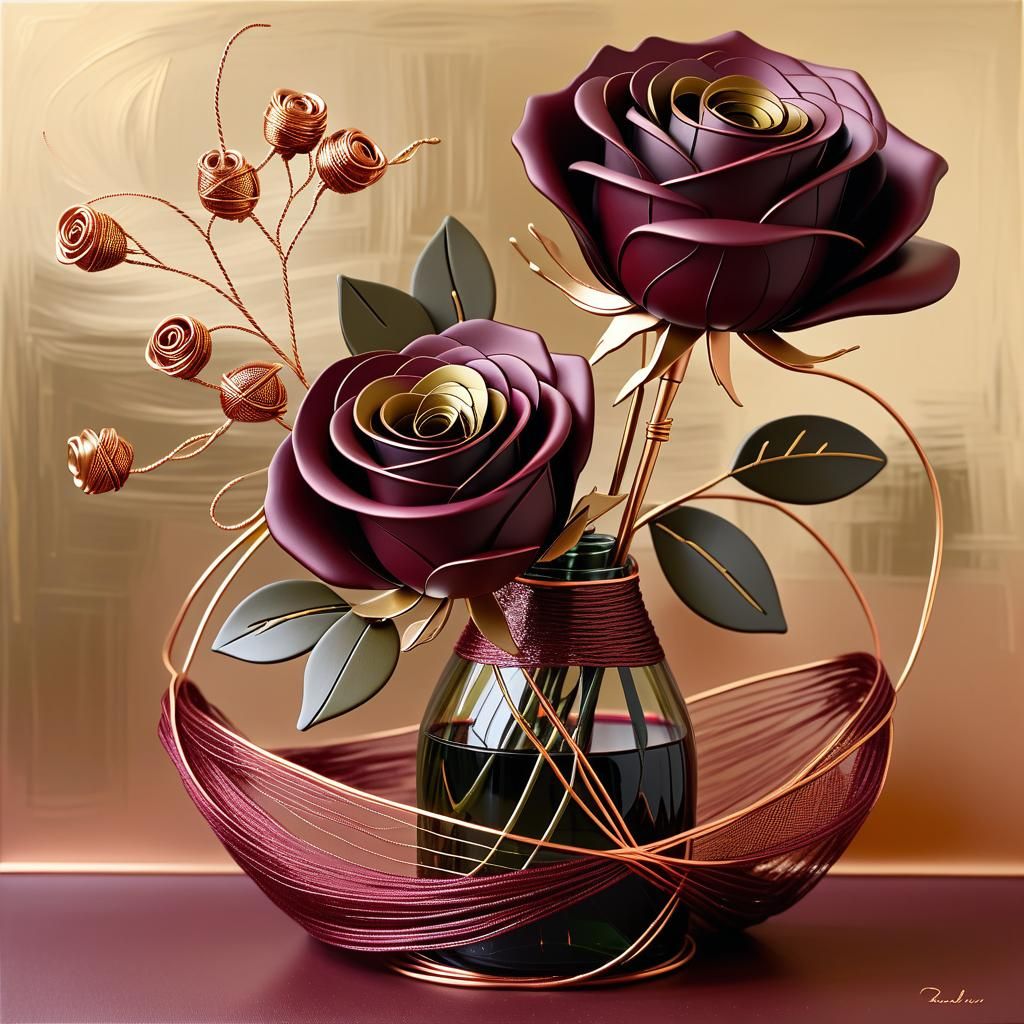 Macro Photograph of a Decanter in Fibre Art Style