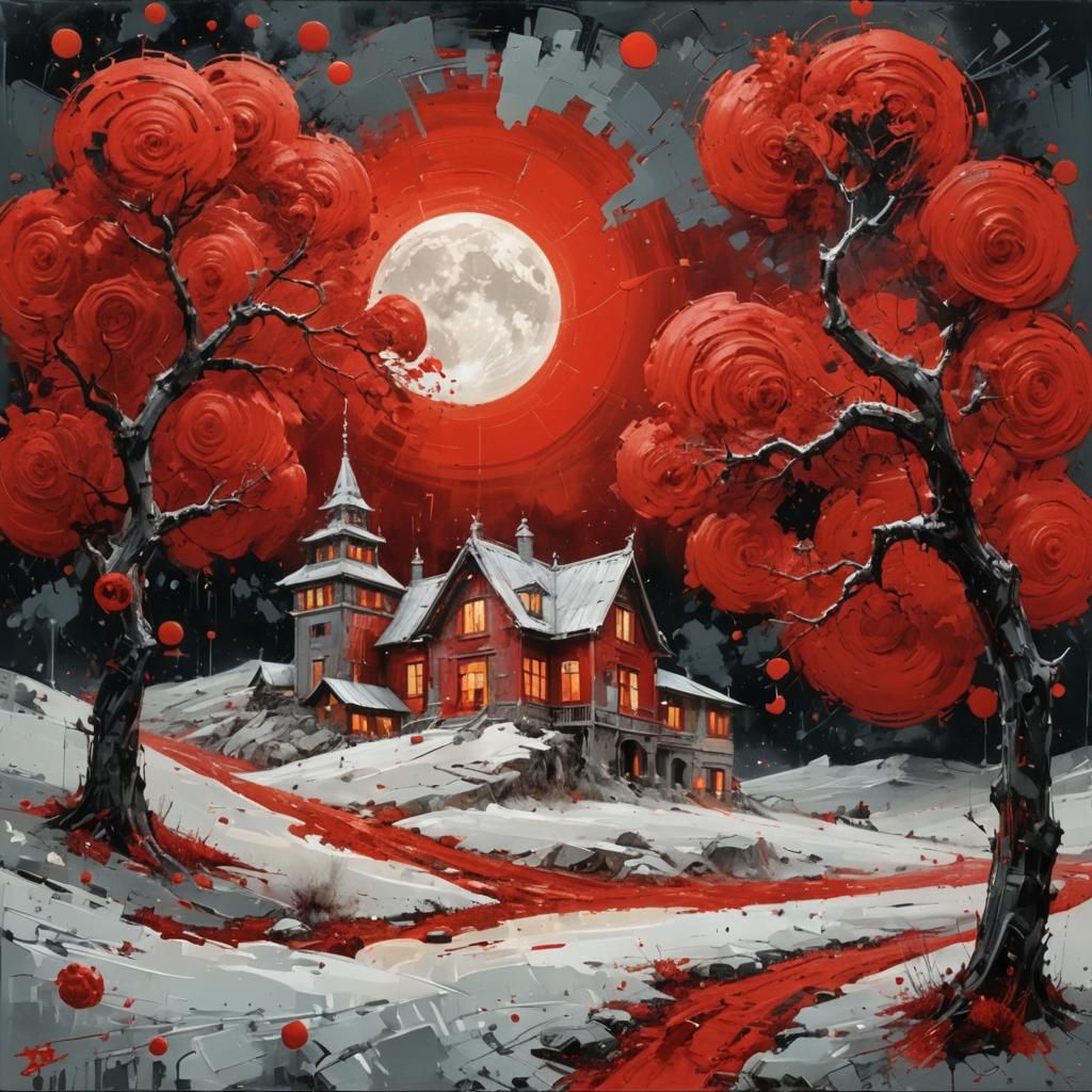 Textured Speedpaint with Moon, Fine Art