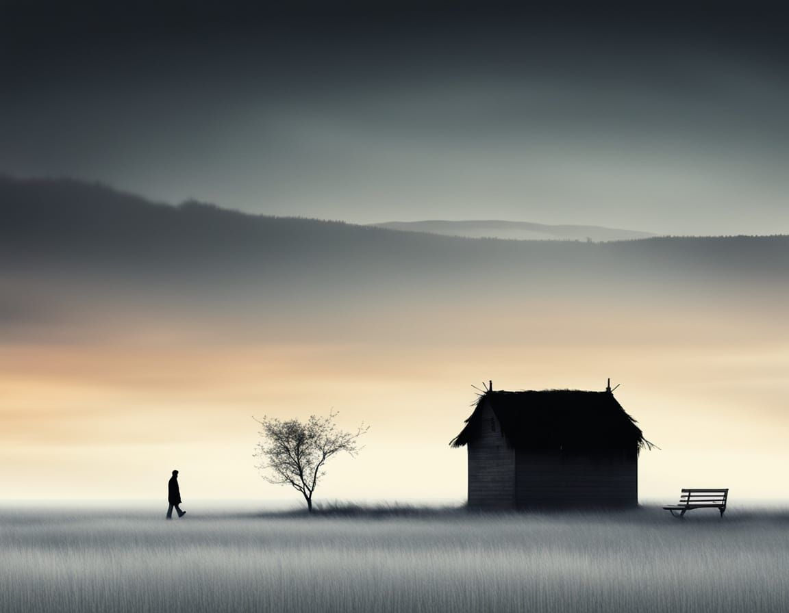 Surreal Mountain Landscape in Vibrant Colors