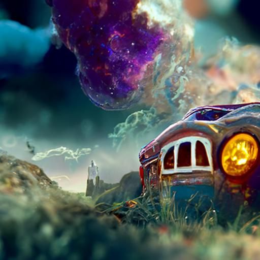 Ford Anglia Soars Through Space, Digital Art