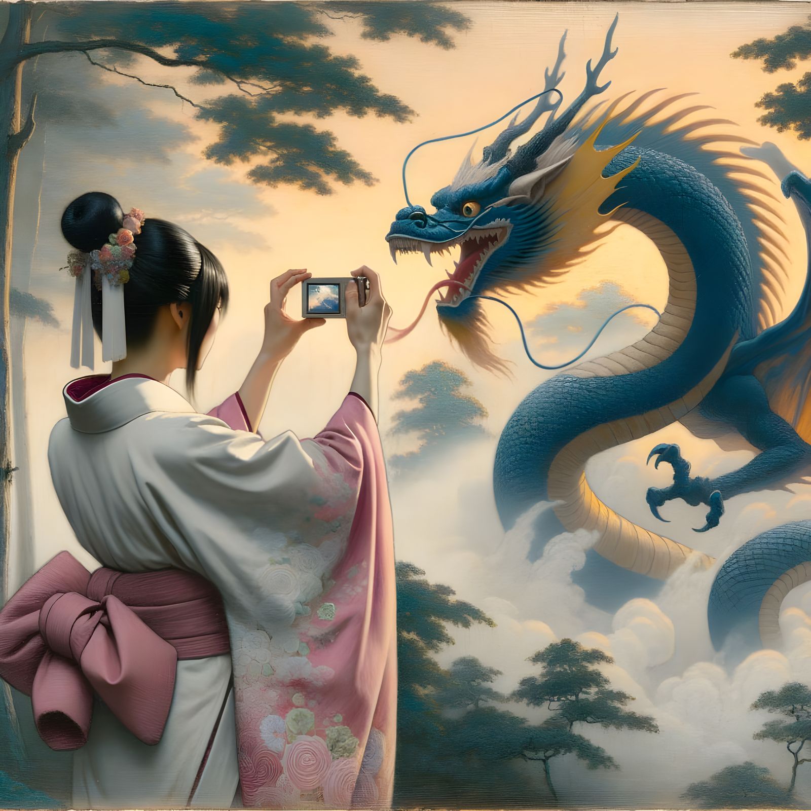 Ethereal Fantasy in Soft Focus: A Ninja's Magical Moment