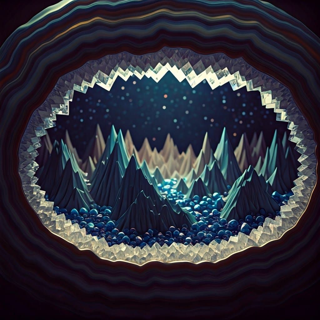 Surreal Gemstone Wonders in Iridescent Hues