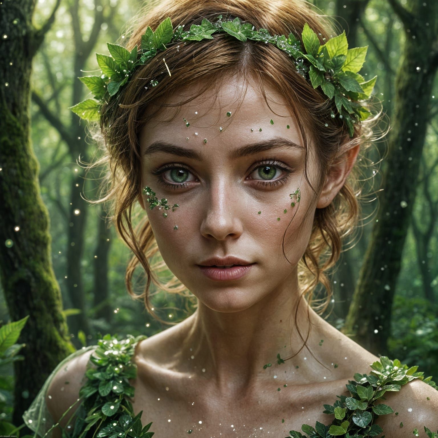 Irish Pixie Girl in Forest: Hyperdetailed Fantasy Art