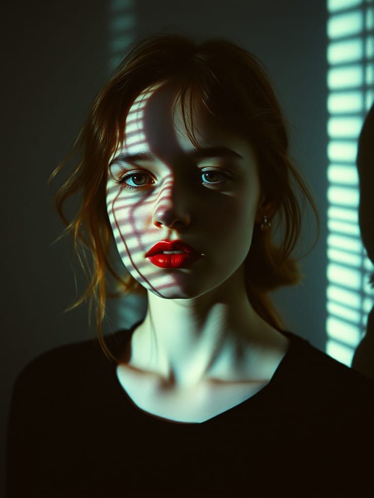 Ethereal Noir Portrait in Muted Colors