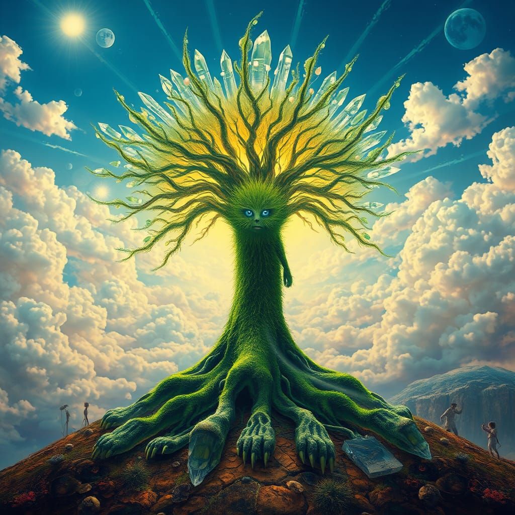 Ethereal Being in Crystal Tree of Time