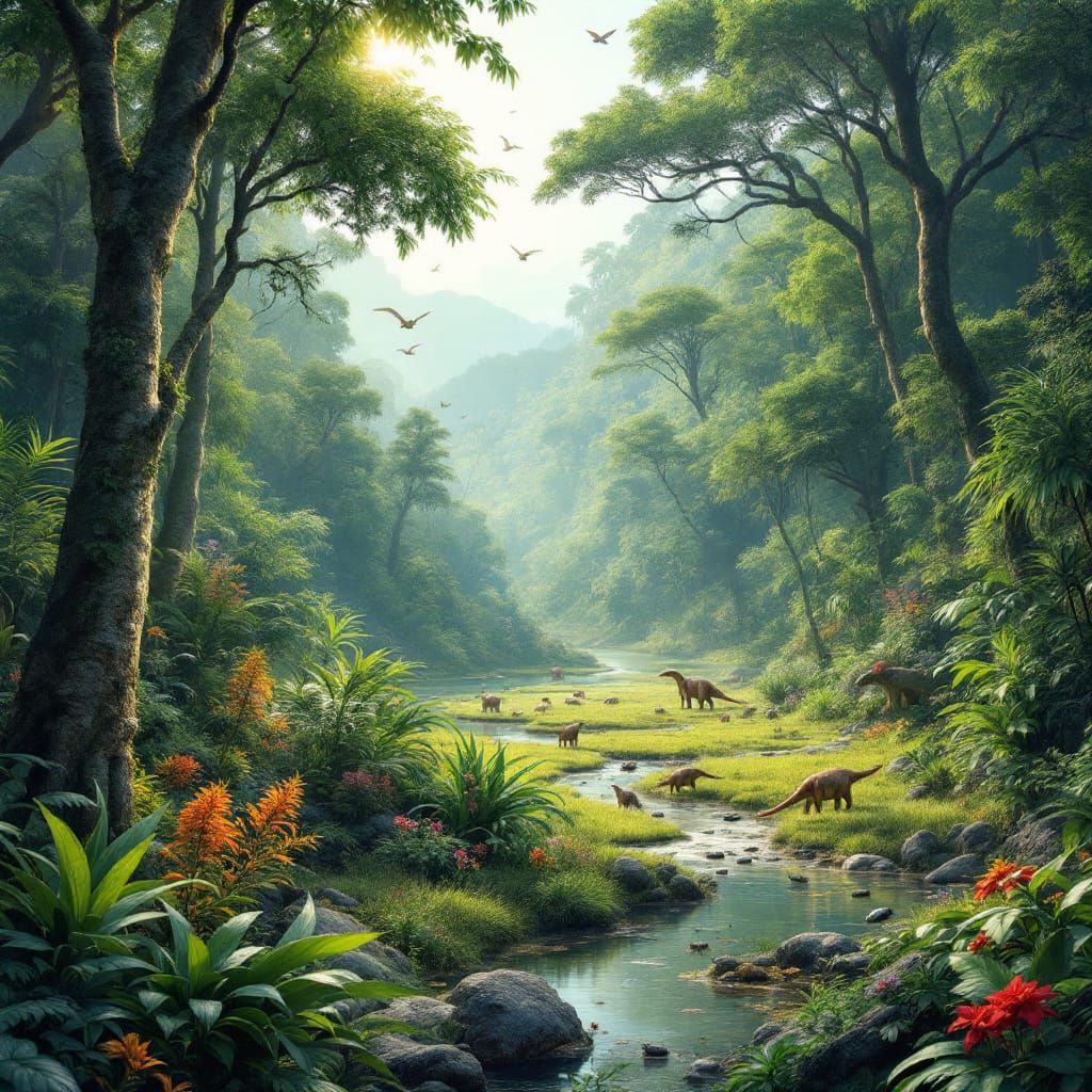 Lush Cretaceous Landscape of Ancient Brazil