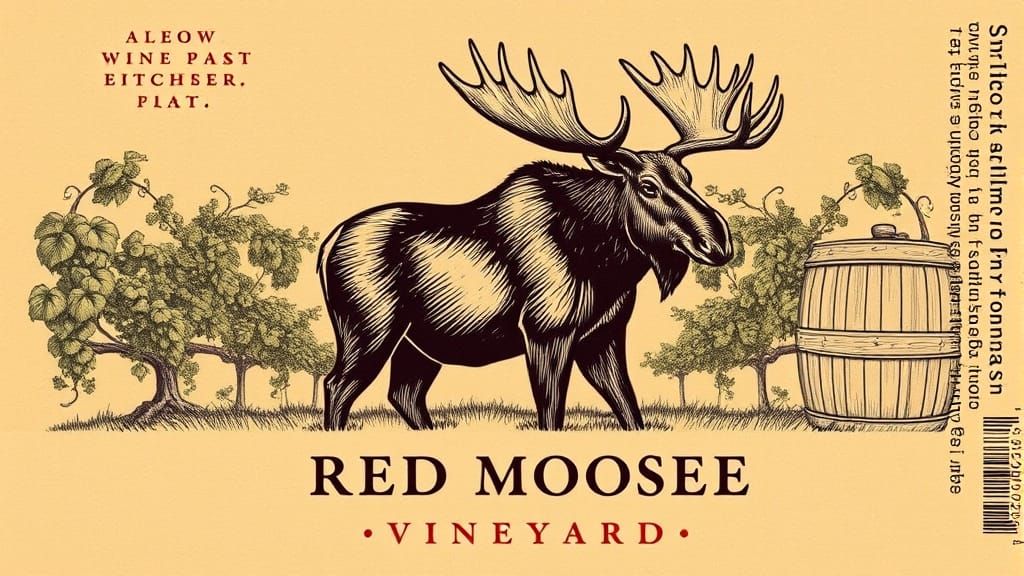 Vintage Wine Vinegar Label in Earthy Rustic Style