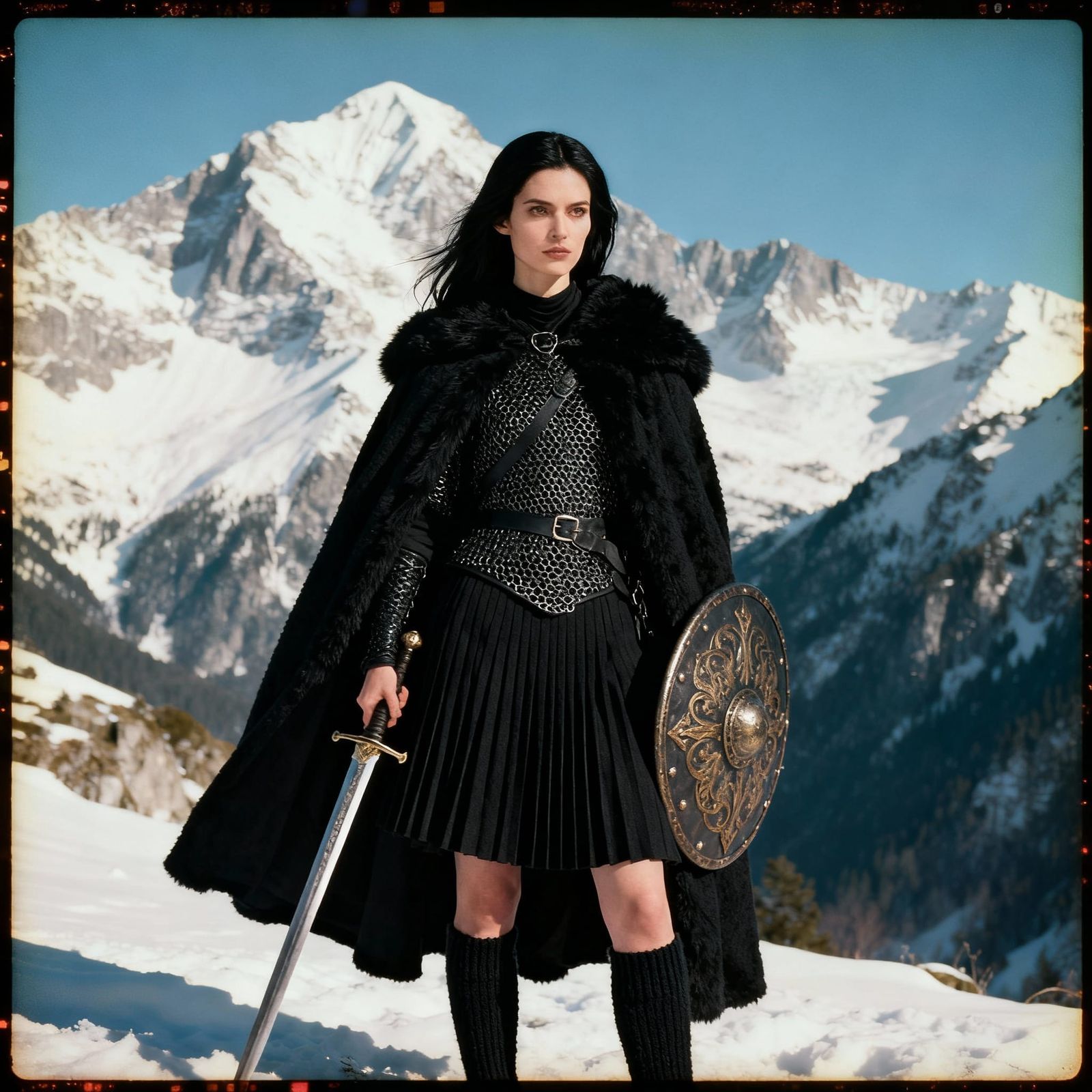 Warlock in Snowy Mountains: Cinematic Film Still