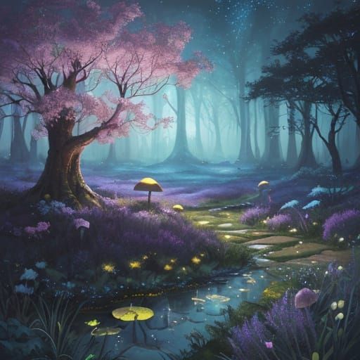 Whimsical Fairy-Tale Creature in Enchanting Pastel Landscape