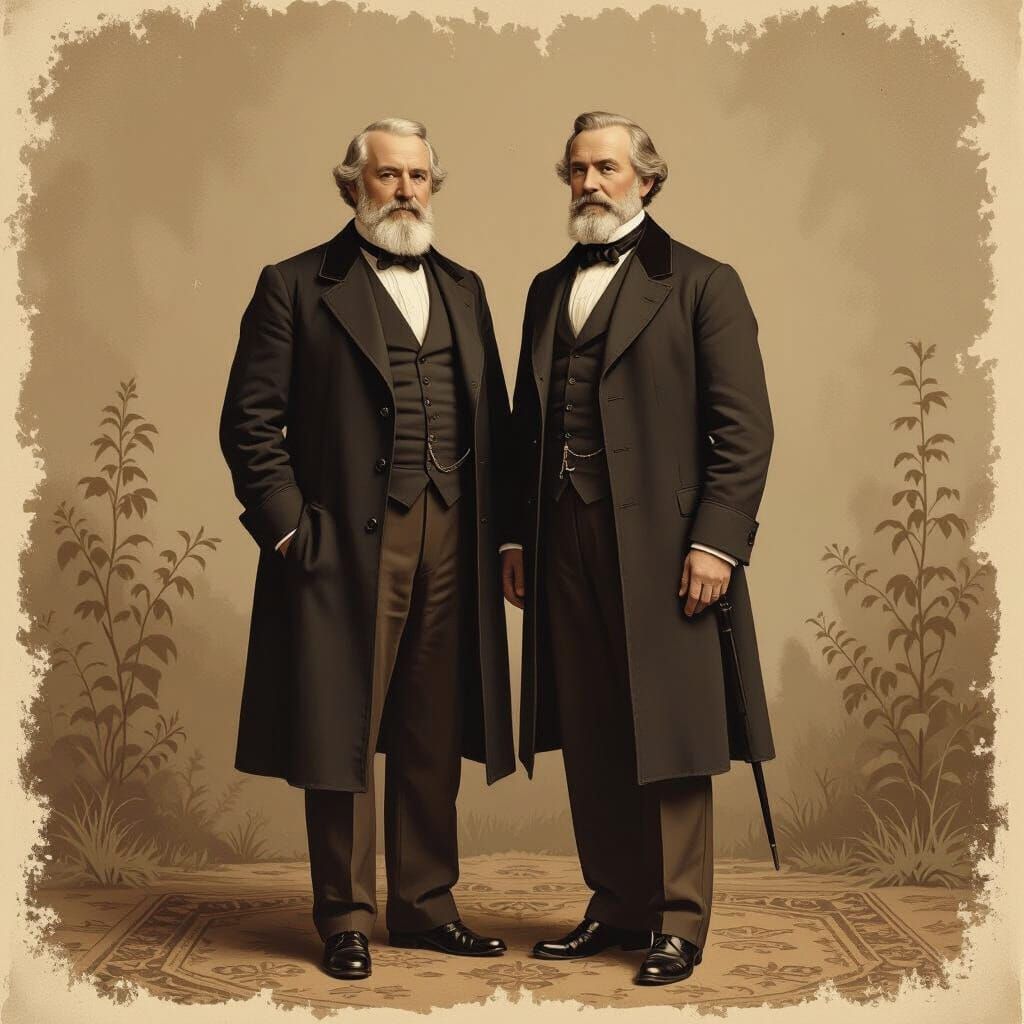 DL Moody and George Muller in Vintage Evangelist Setting