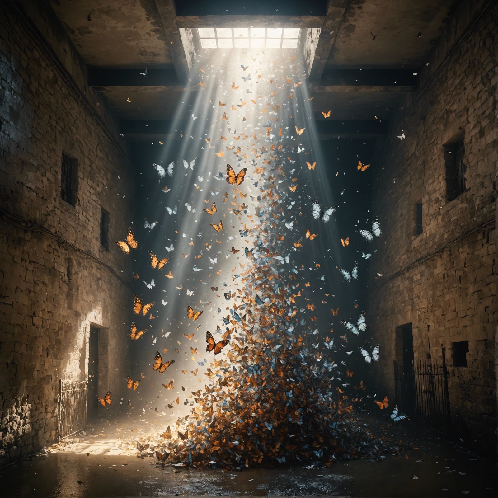 Butterflies Erupting in Prison Cell