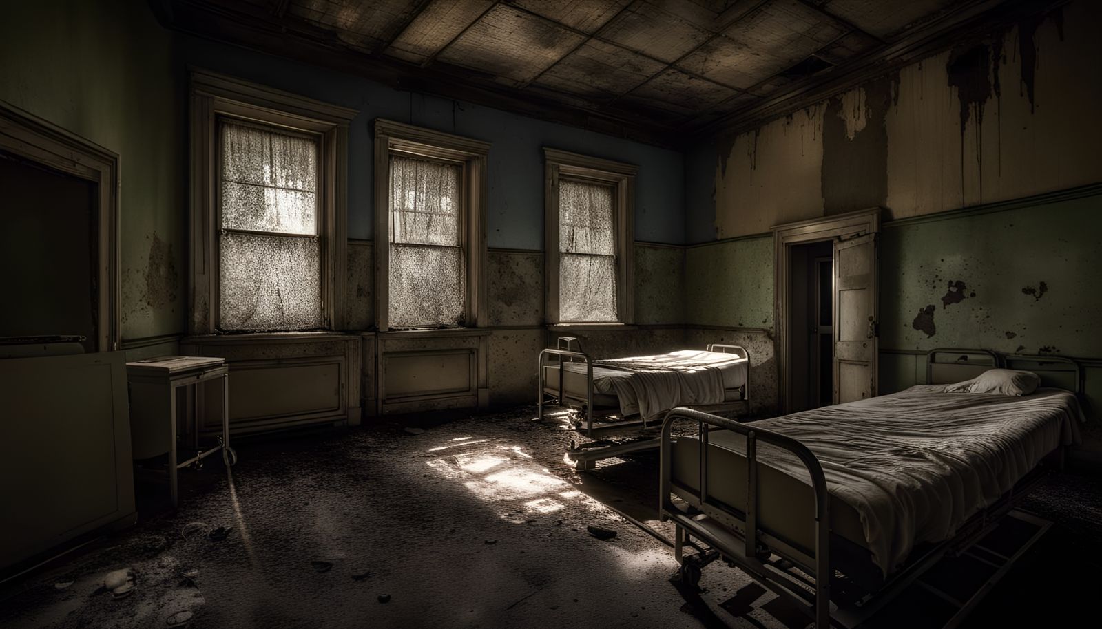 Eerie Abandoned Asylum with Overgrown Nature