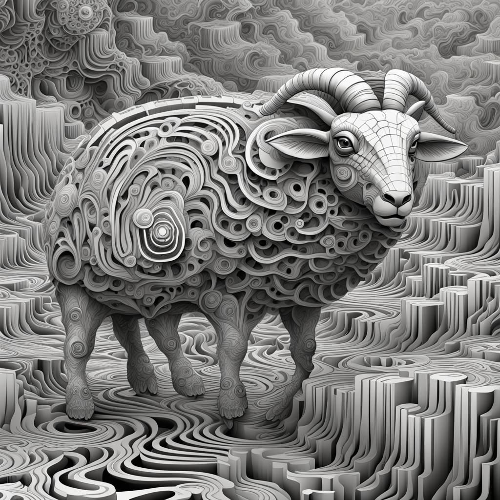 Abstract Android Dream: Vector Fractal Zentangle Design