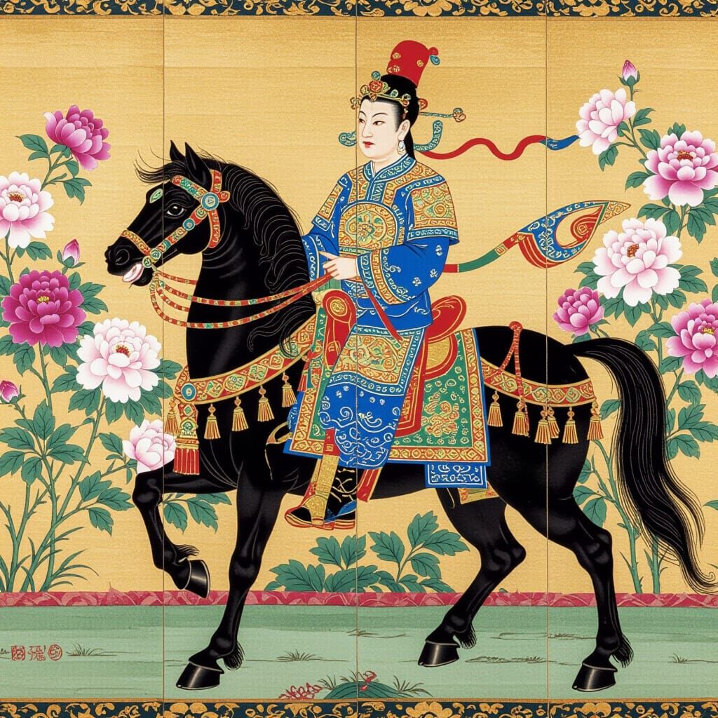 Imperial Horse in Tang Dynasty Style Painting