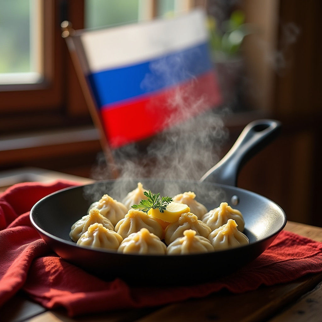 Dumplings with Russian Flag and Coat of Arms