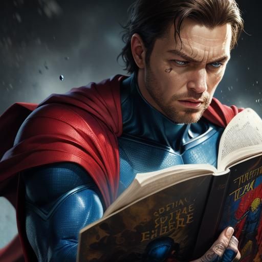 Hyperrealistic Superheroes Discovering Faith in Scripture