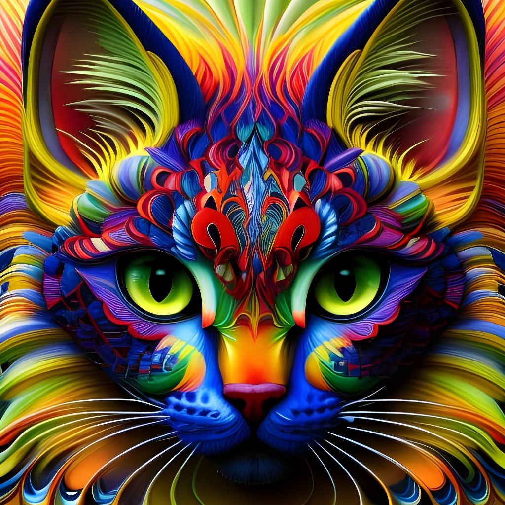 Detailed 3D Metal Wire Cat Illustration