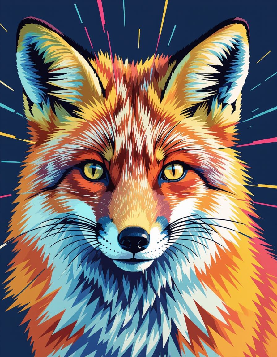 Glitch Art Portrait of a Fox