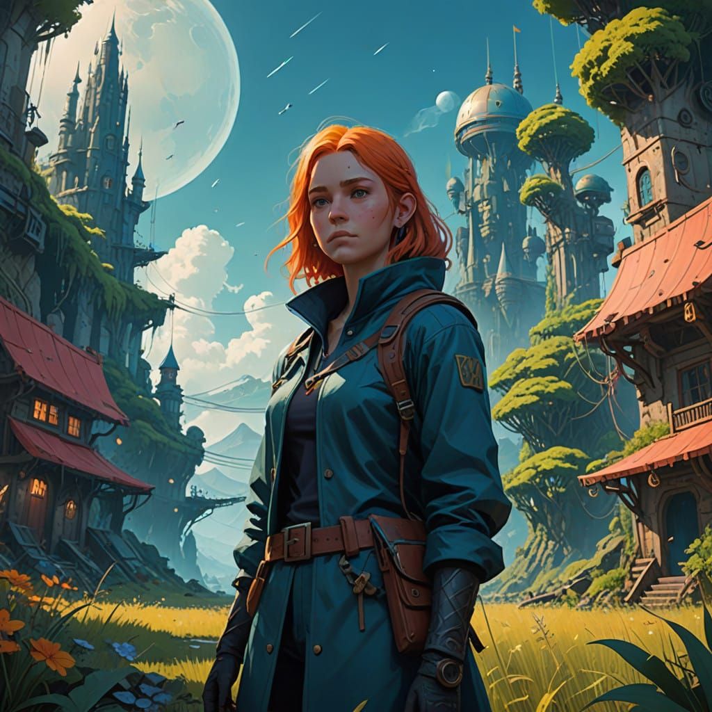 Whimsical Entrepreneurship in Vibrant Fantasy Landscape