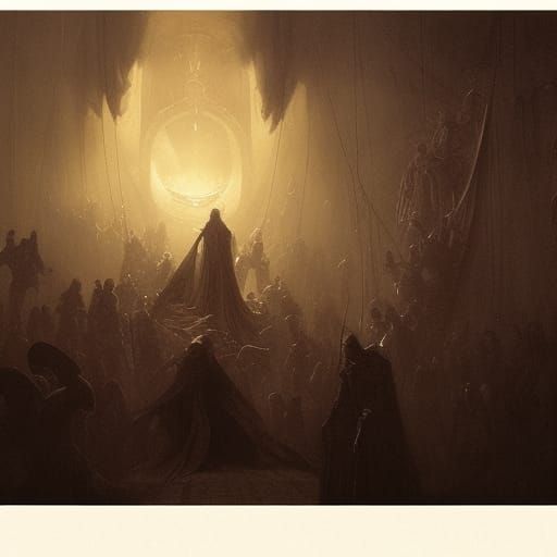 Horror Scene: Bound by Fate in Doré Style