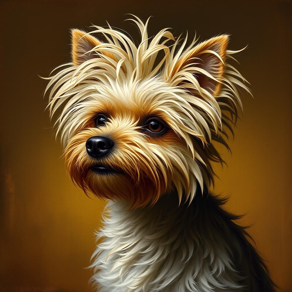 Chinese Crested Dog Portrait in Renaissance Style