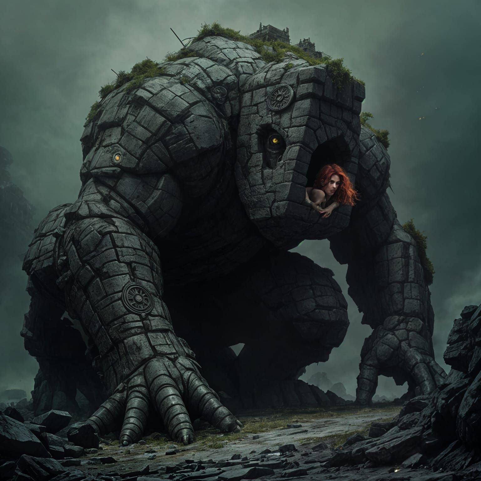 Ogre Castle in Fuzzy Cyberpunk Style