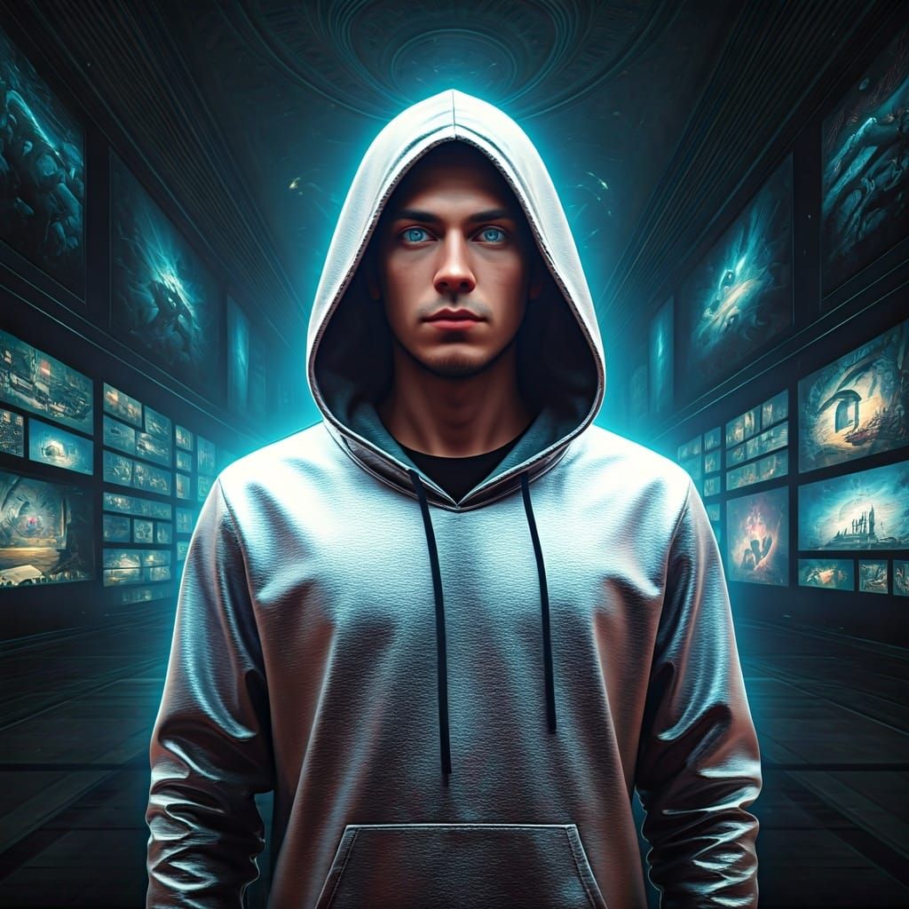 Digital Artist in Ethereal Gallery: High Contrast Art