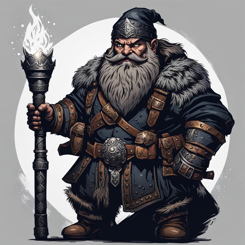 Dark Fantasy Dwarf with Gunpowder Weapon