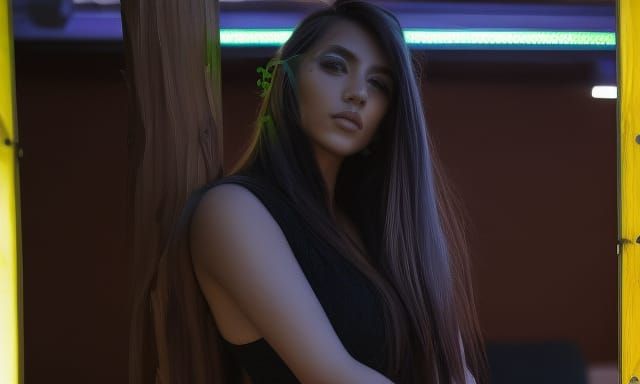 Mystic Lady in Marijuana Field: Photorealistic Ultra HD