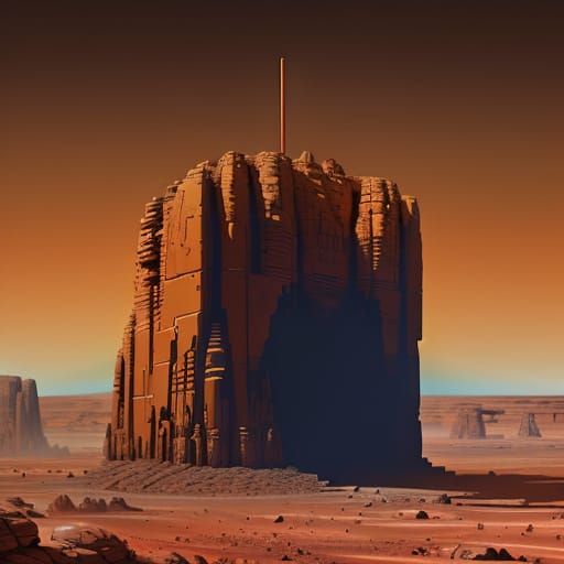 Majestic Mars Pillar in Vibrant Digital Art