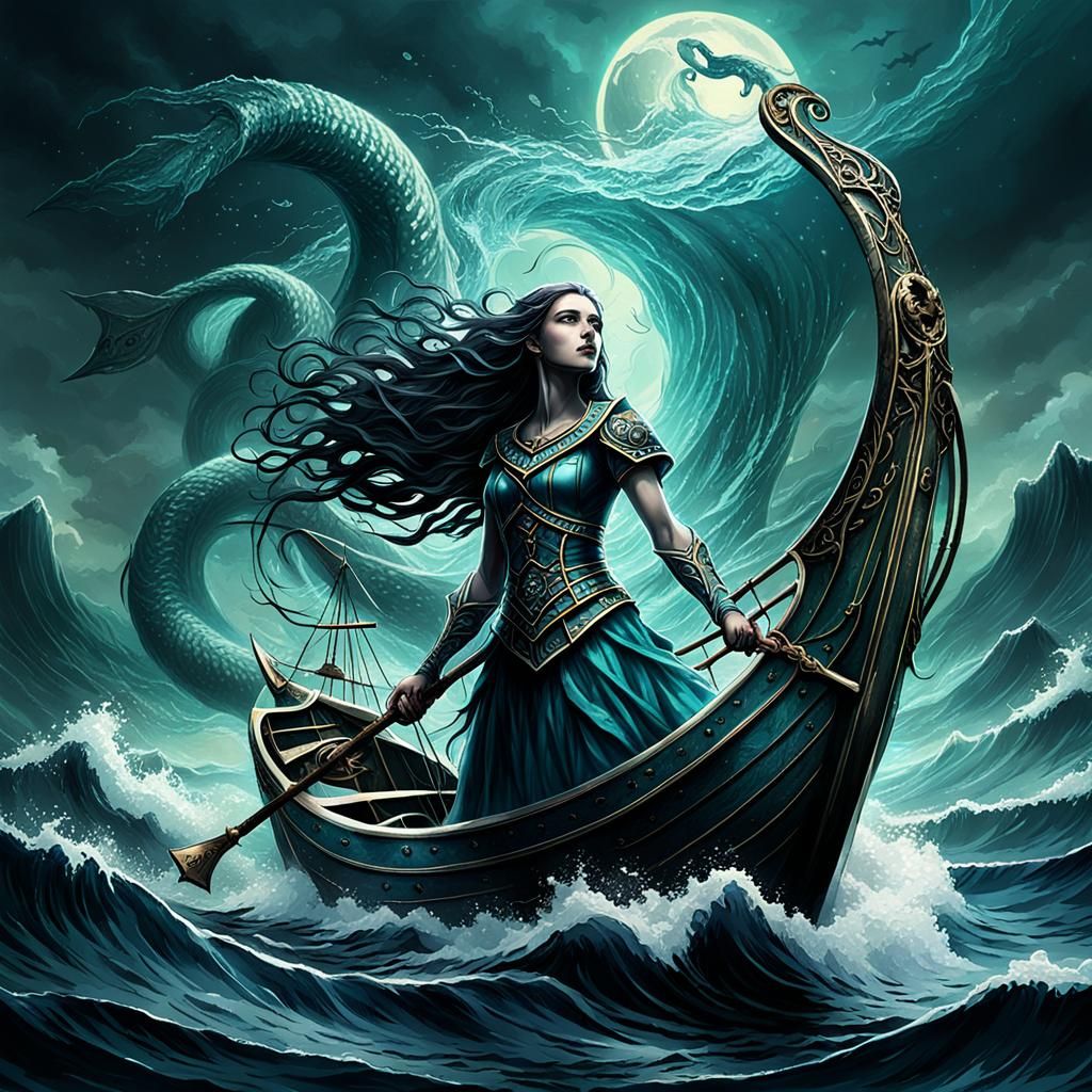 Mesmerizing Siren Luring Sailors Beyond the Waves