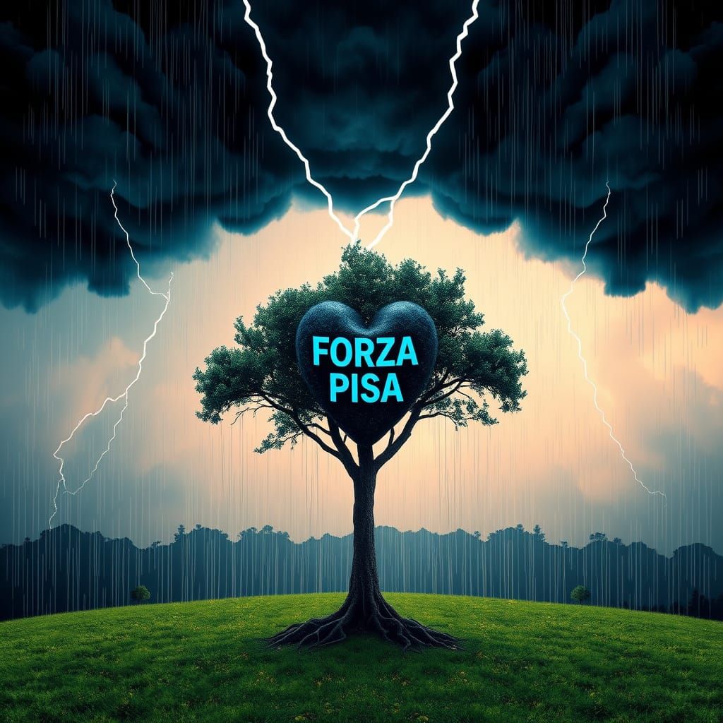 Heart in Storm: Pop Art Digital Screen Print