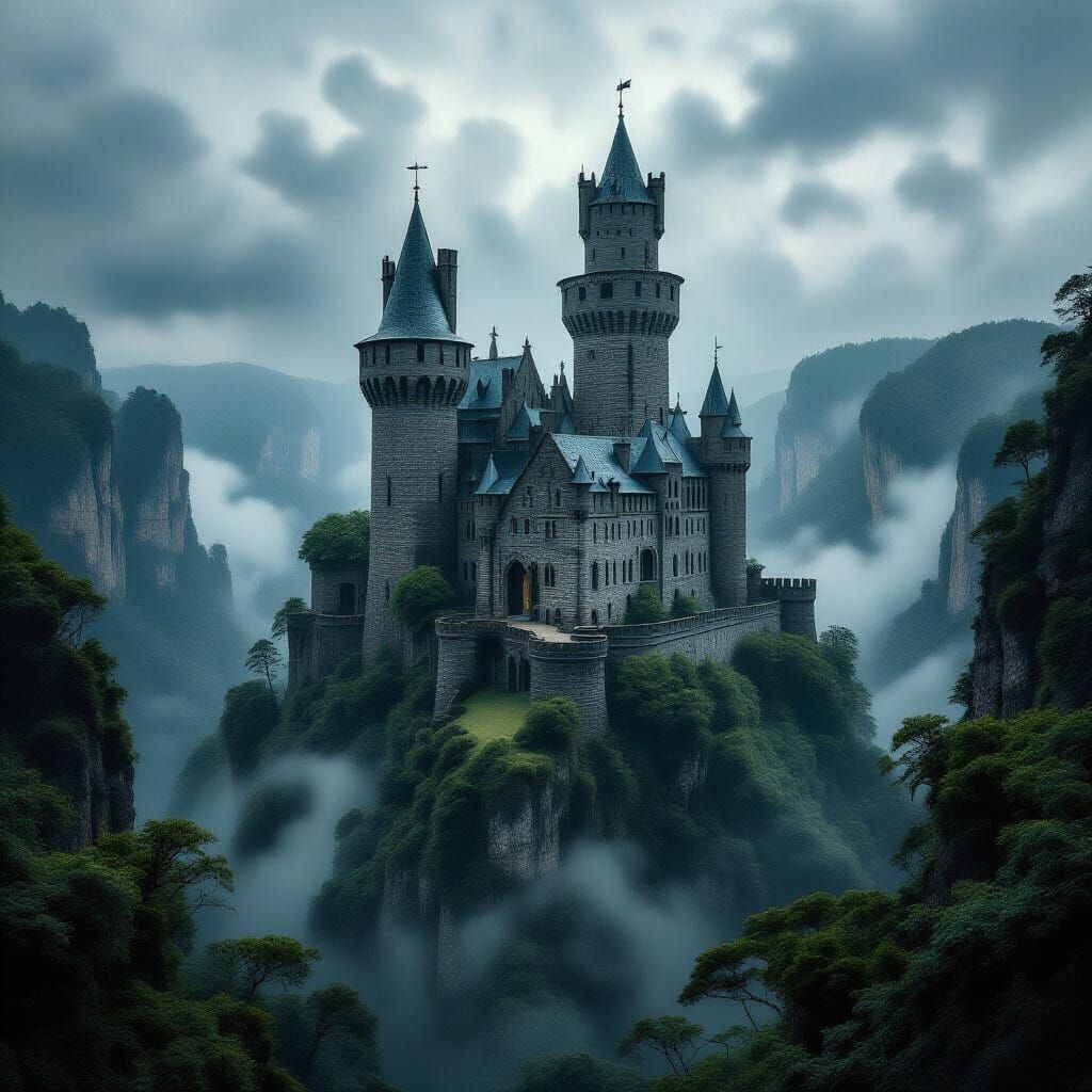 Majestic Medieval Castle on Dramatic Cliffs