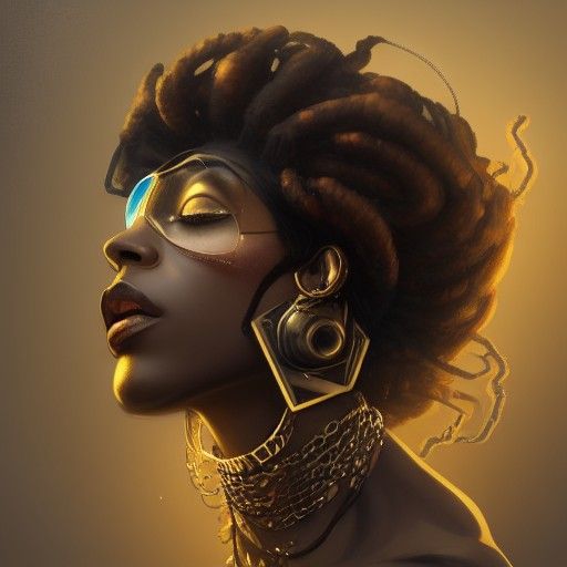 Steampunk Portrait of a Black Woman in 8k